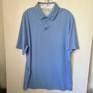 Rorie Whelan Golf Carolina Blue Diamond Short Sleeve Polo Shirt~L